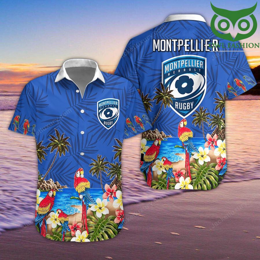 50 Montpellier Herault Rugby Hawaiian Shirt Hawaiian ShirtShort sleeves summer
