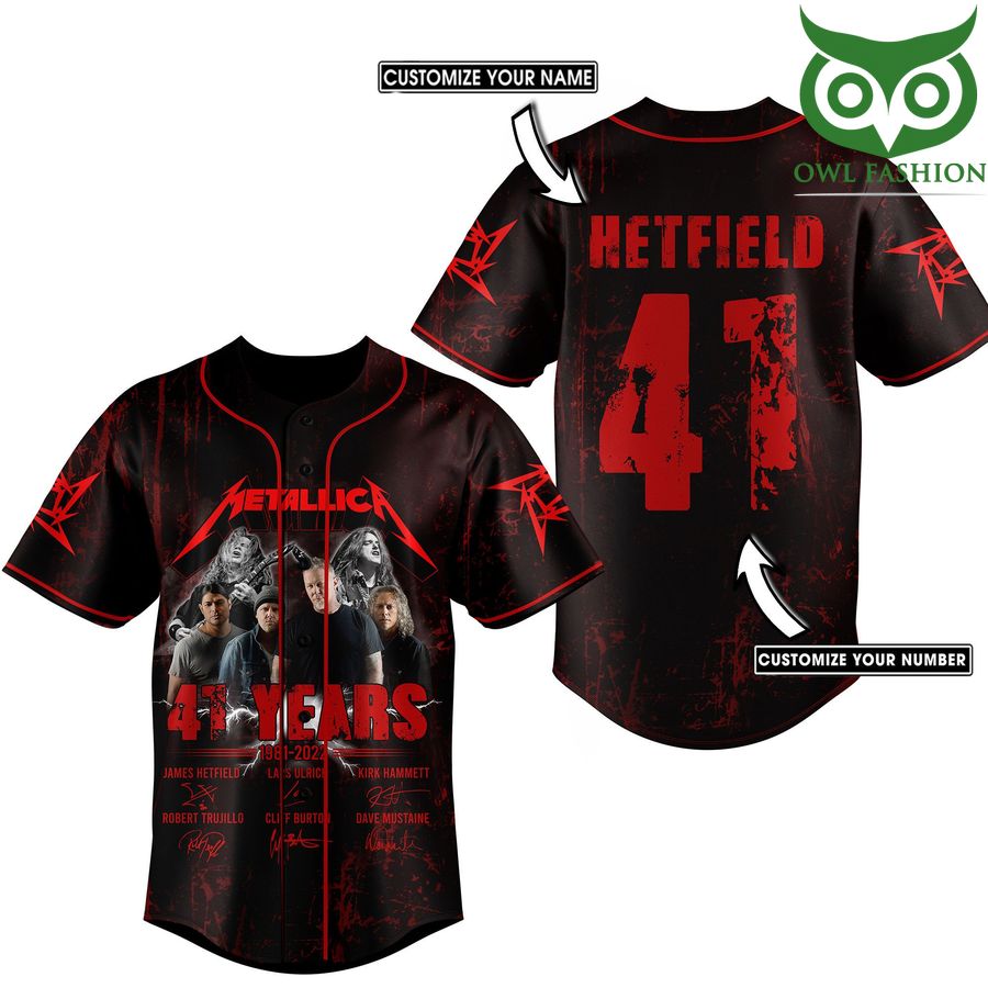 PREMIUM Metallica 41 years red personalized 3D baseball jersey shirt - Owl  Fashion Shop
