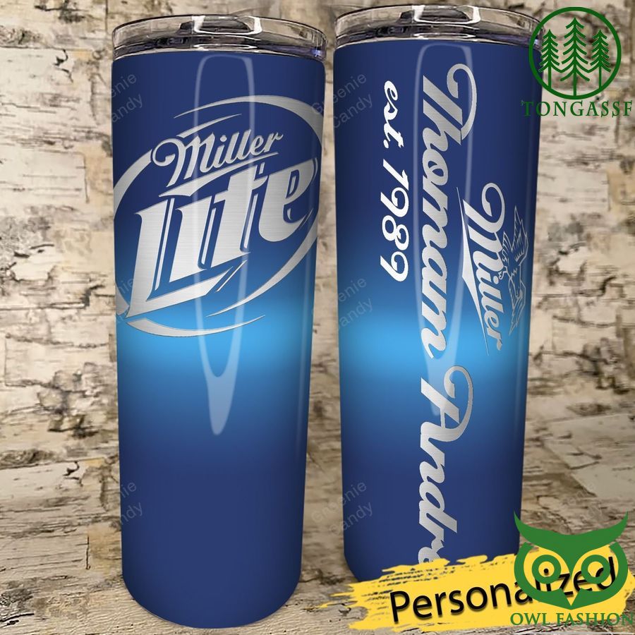 166 Personalized Lite Beer Eagle Logo Stainless Steel Skinny Tumbler
