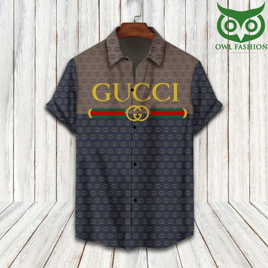 133 Limited Edition Gucci navy grey Hawaiian Shirt Shorts