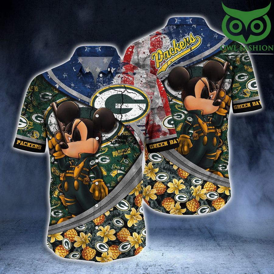 3 Green Bay Packers NFL Mickey Pirate Hawaiian shirt