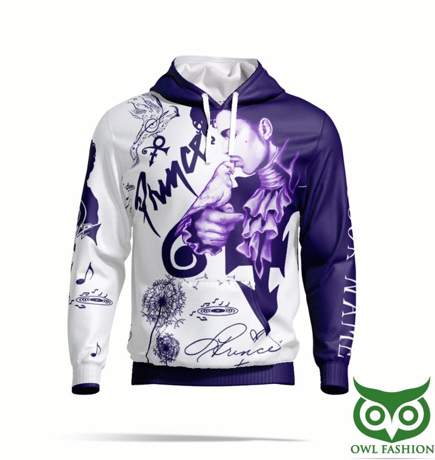 123 Personalized The Artist Prince Purple White 3D Hoodie