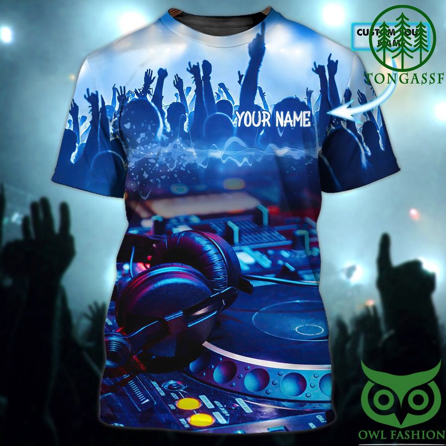 73 Custom Name DJ and Crowd 3D Tshirt