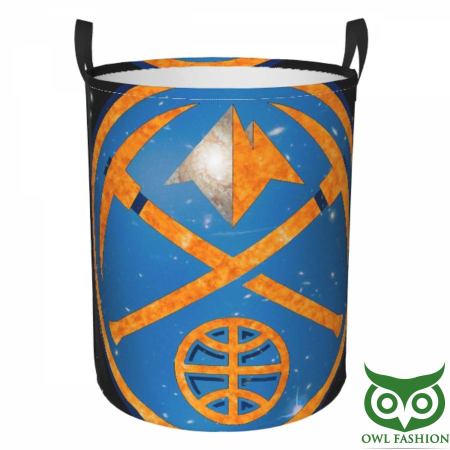 17 Denver Nuggets Circular Hamper Orange Blue Laundry Basket