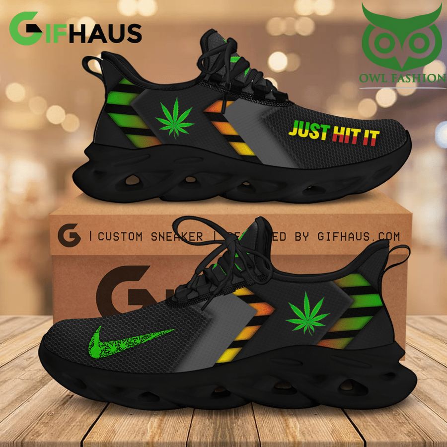10 Weed just hit it Weednabis leaf logo Max Soul Sneaker