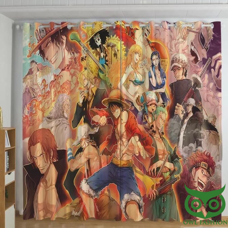 45 One Piece Anime 3D Printed Window Curtain