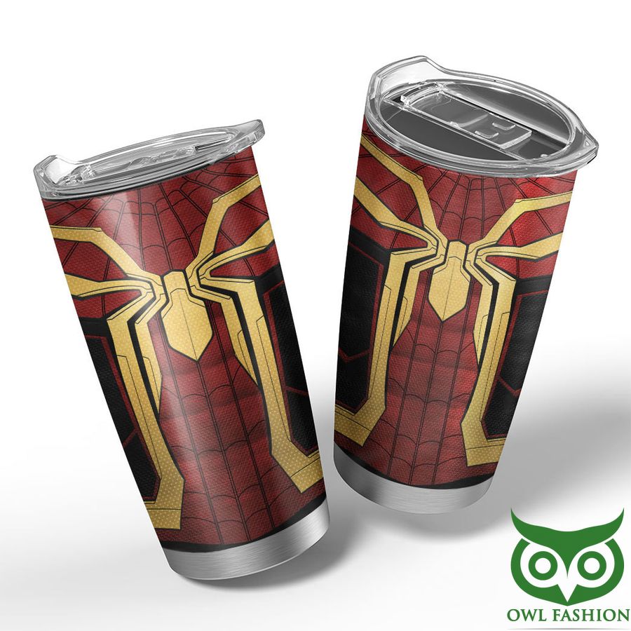 439 3D Marvel Spider Superhero Red And Gold Suit Custom Insulated Vacuum Tumbler