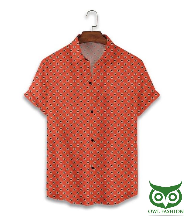 35 Limited Edition Gucci Orange with Patterns Hawaiian Shirt Shorts