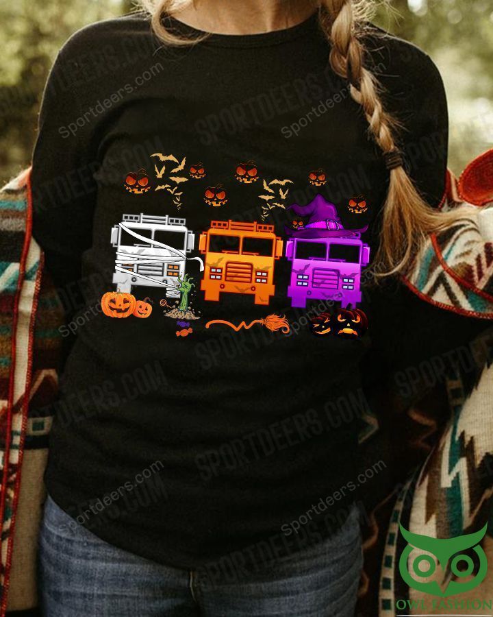 14 FIREFIGHTER Halloween Colorful Truck Black 3D Sweatshirt
