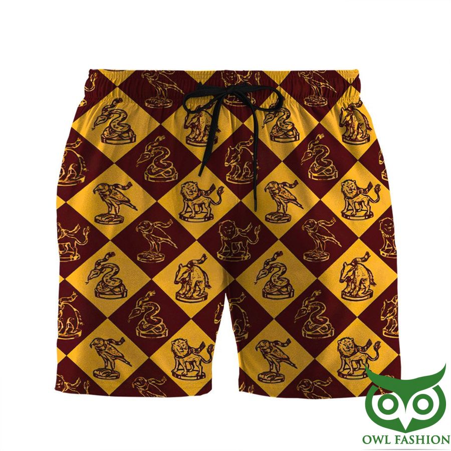 179 3D Harry Potter Gryffyndor Divided By Zero Red Yellow Shorts