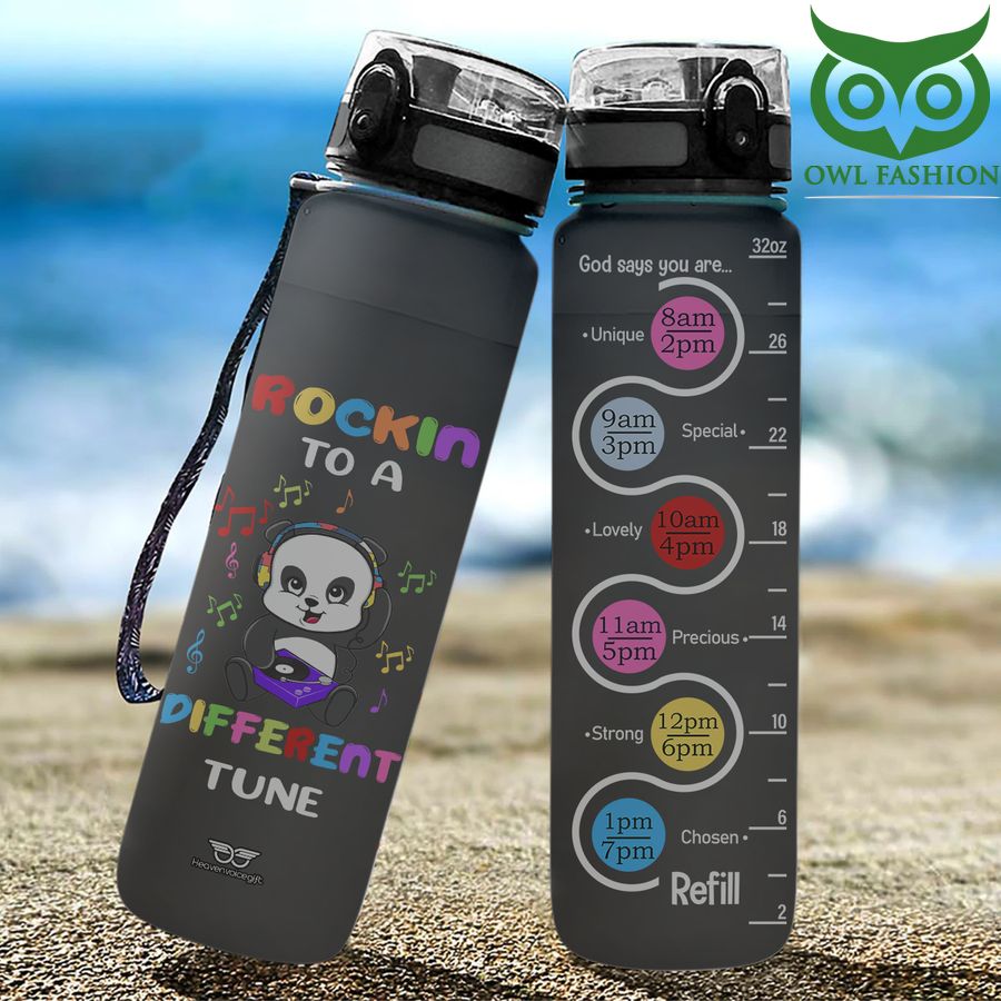 74 Rockin to a Different Tune Autism Water Tracker Bottle