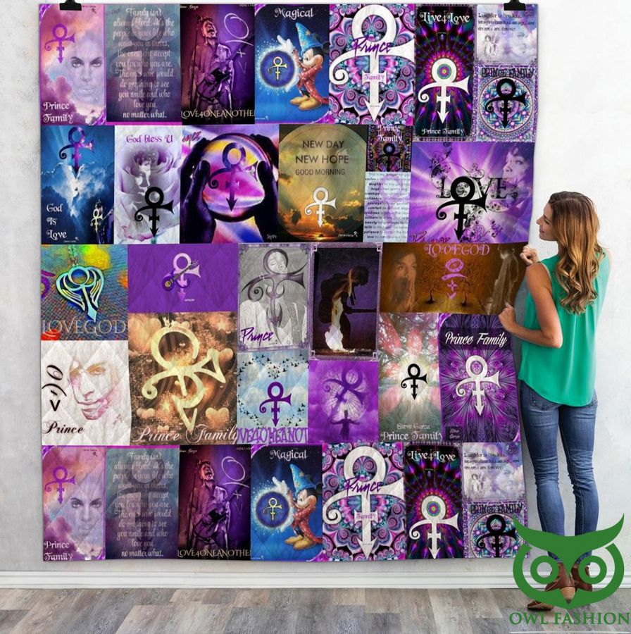 The Artist Prince Purple Album Covers Quilt Blanket