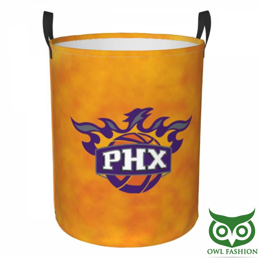 51 Phoenix Suns Circular Hamper Fire Orange with Logo Laundry Basket