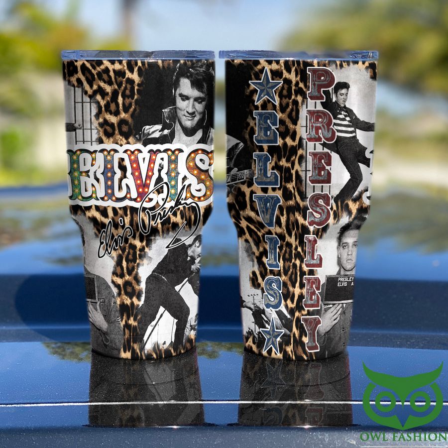87 The King Elvis Presley Leopard Skin Pattern Tumbler