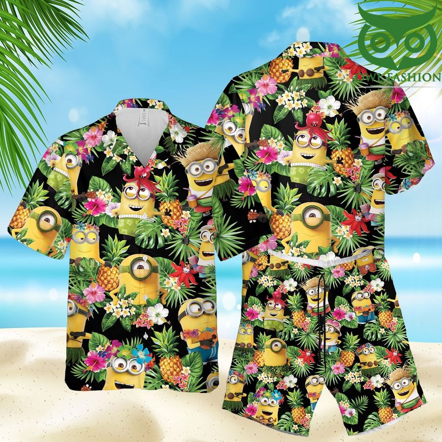 4 Minions Tropical 3D Hawaii Shirts Shorts summer