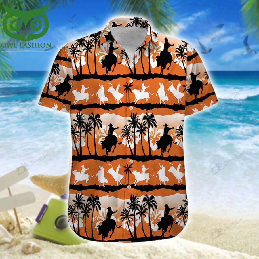 195 Team Roping Sunset Hawaiian Shirt