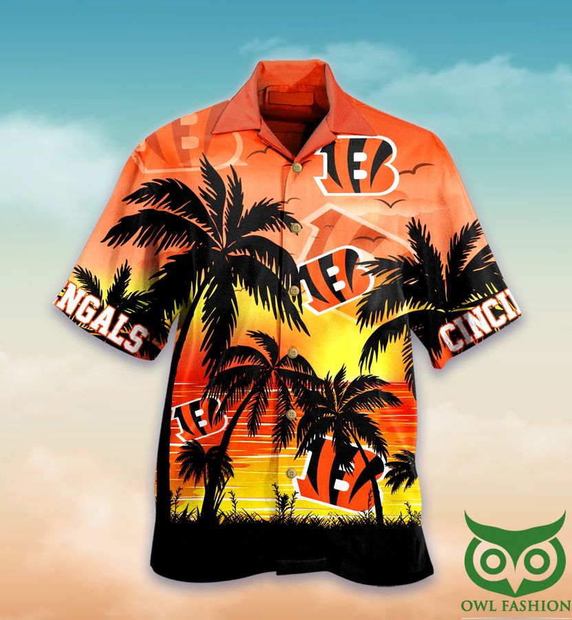 20 Cincinnati Bengals NFL Palm Sunset Hawaiian Shirt