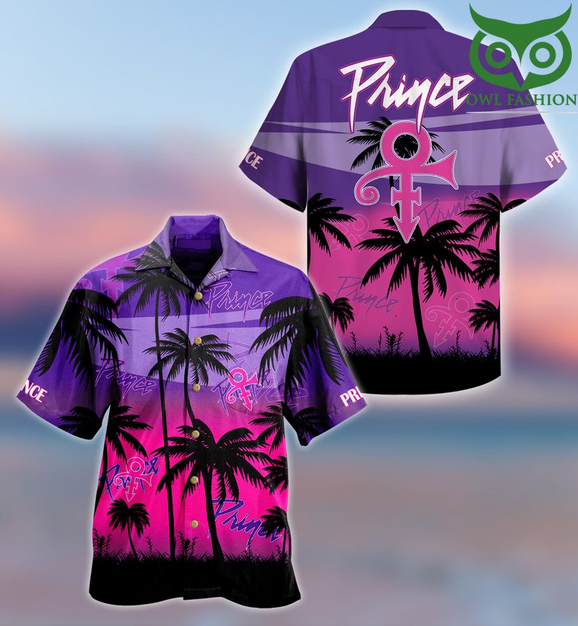 112 PRINCE Music Palm violet Hawaiian Shirt