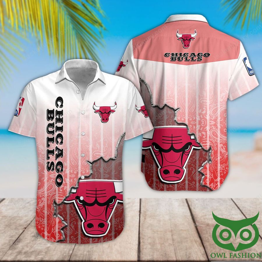 13 Chicago Bulls Red Hawaiian Shirt