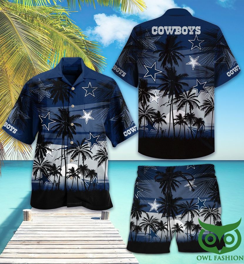 Dallas Cowboys Dark Blue Logo Hawaiian Shirt