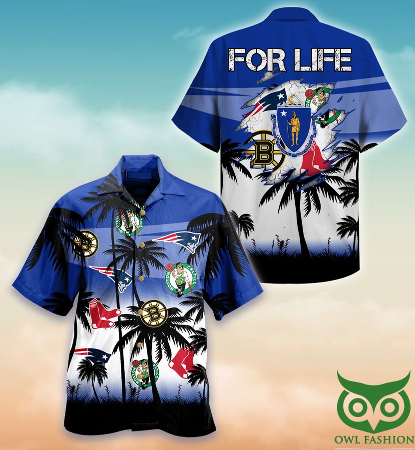 Boston For Life Dark Blue Hawaiian shirt 