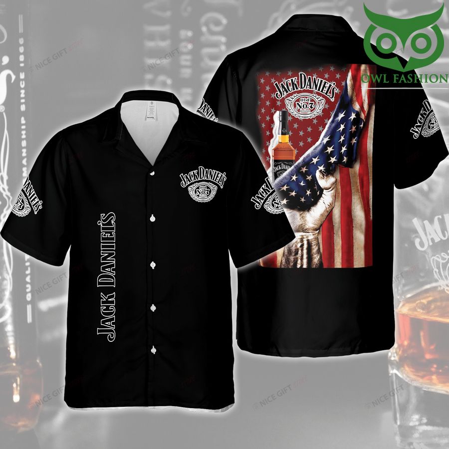 Jack Daniel's holding American flag Hawaii 3D Shirt