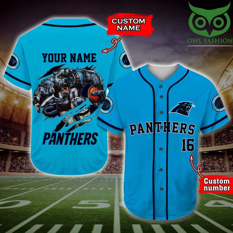 Carolina Panthers Baseball Jersey NFL Custom Name Number 