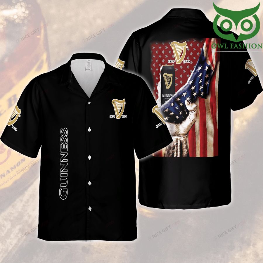 Guinness holding American flag Hawaii 3D Shirt