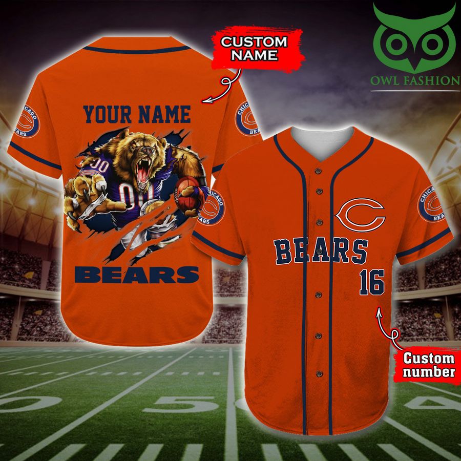 Chicago Bears Baseball Jersey NFL Custom Name Number 