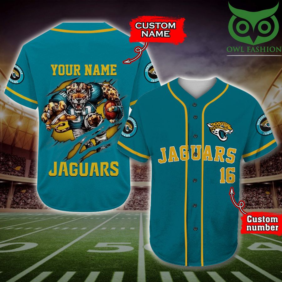 Jacksonville Jaguars Baseball Jersey NFL Custom Name Number 