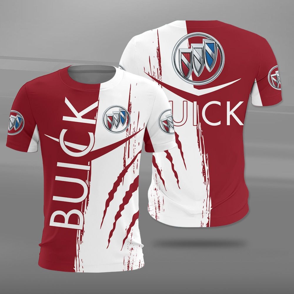 BUICK Logo Brick Red White 3D Shirt