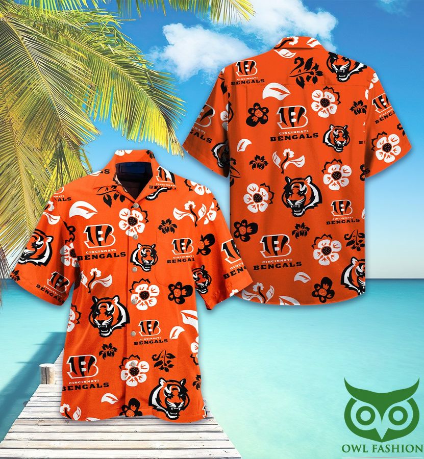 Cincinnati Bengals Orange Logo Hawaiian Shirt