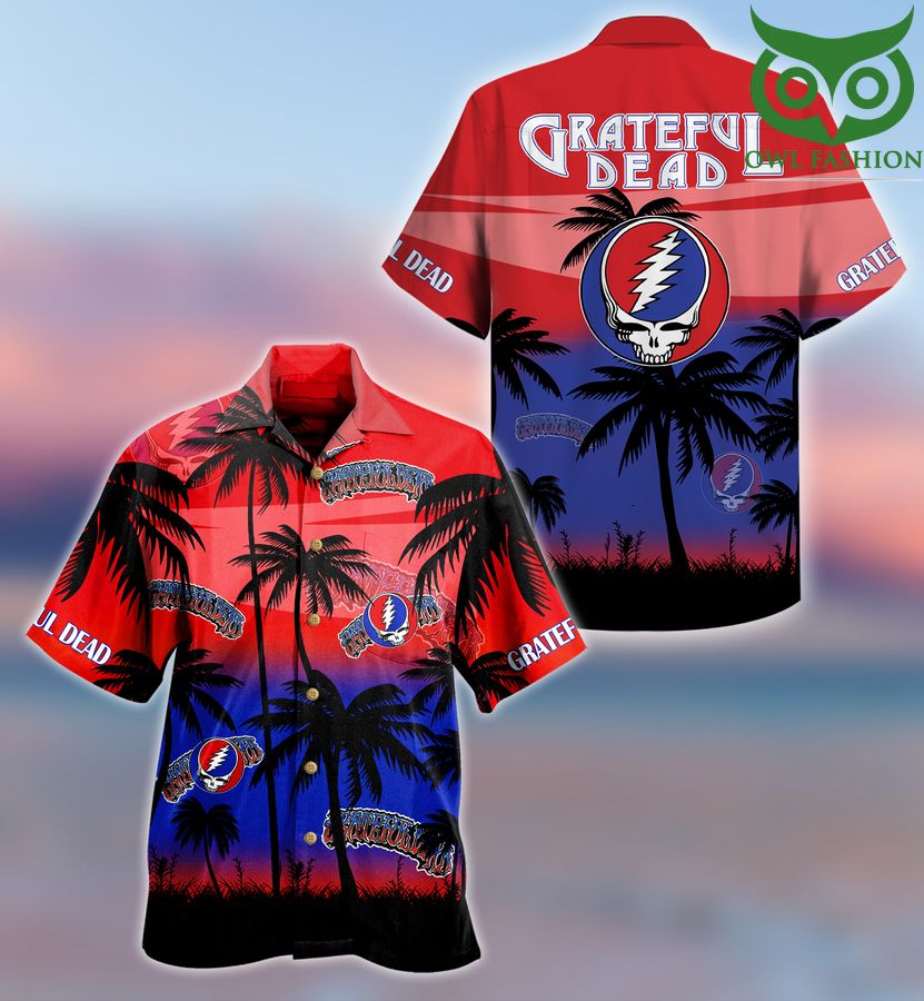 Greatful Dead Music Palm Hawaiian Shirt 