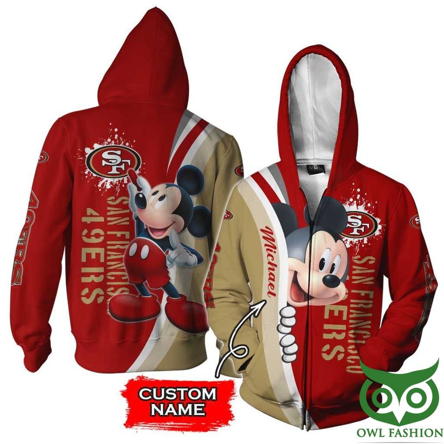 San Francisco 49ers Mickey Mouse NFL 3D CUSTOM NAME Shirt