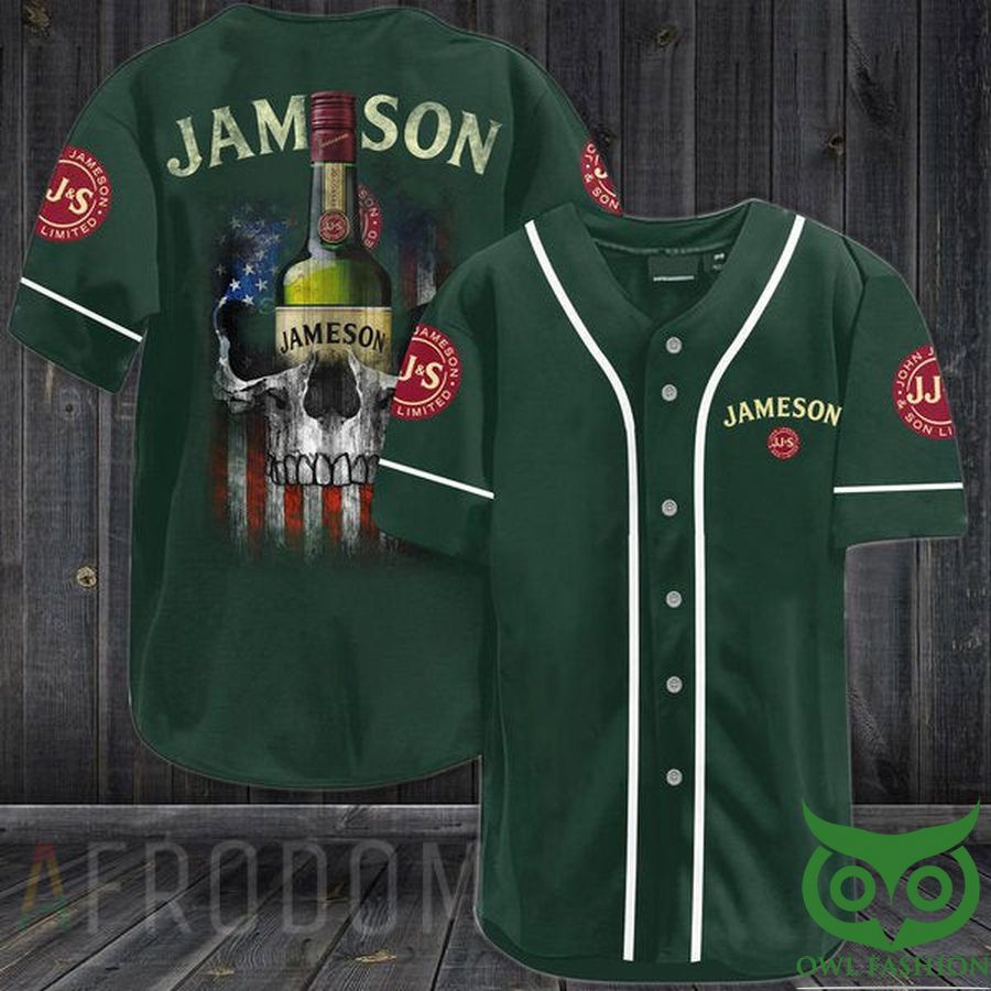 11 US Flag Black Skull Jameson Baseball Jersey