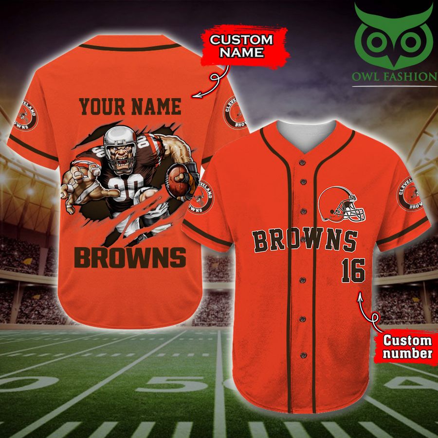 Cleveland Browns Baseball Jersey NFL Custom Name Number 