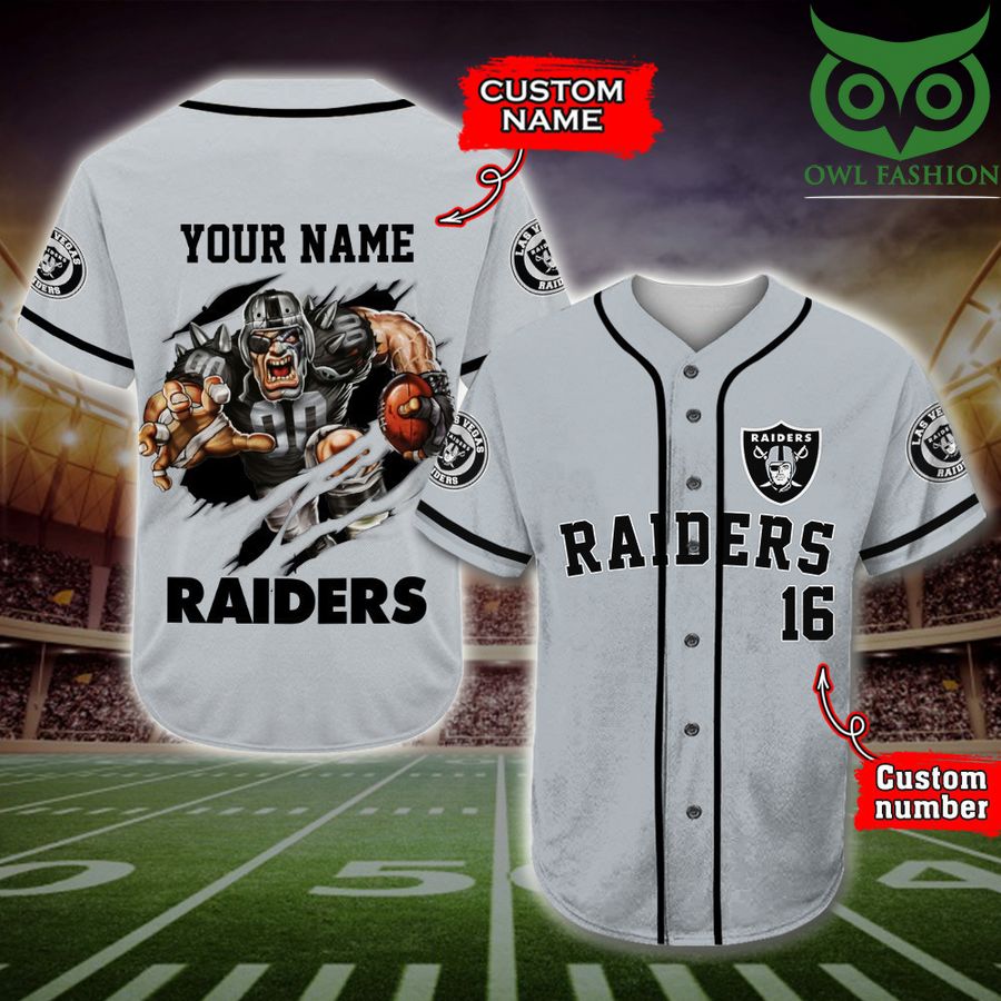 Las Vegas Raiders Baseball Jersey NFL Custom Name Number 