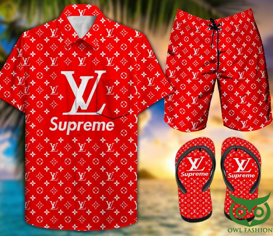 Supreme Combo Hawaii Shirt Shorts Flip Flops