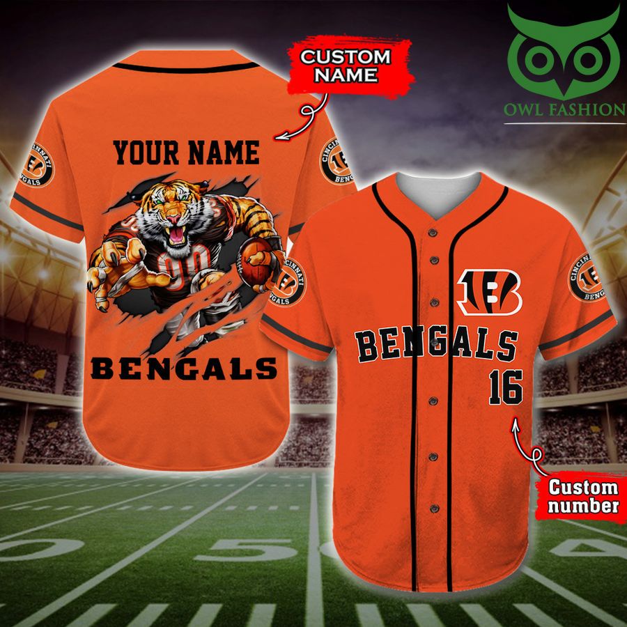 Cincinnati Bengals Baseball Jersey NFL Custom Name Number 