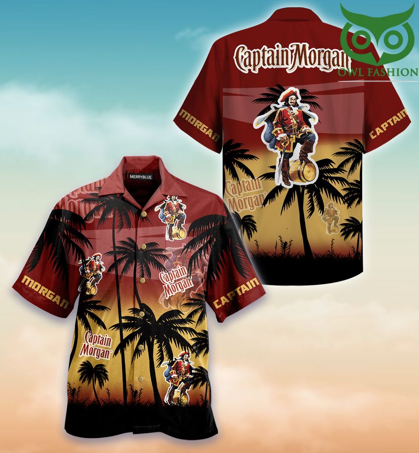 Captain Morgan Drink sea palm Hawaiian Shirt