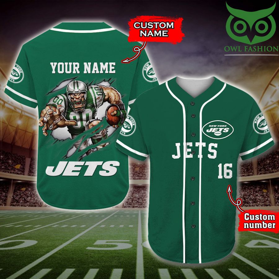 New York Jets Baseball Jersey NFL Custom Name Number 