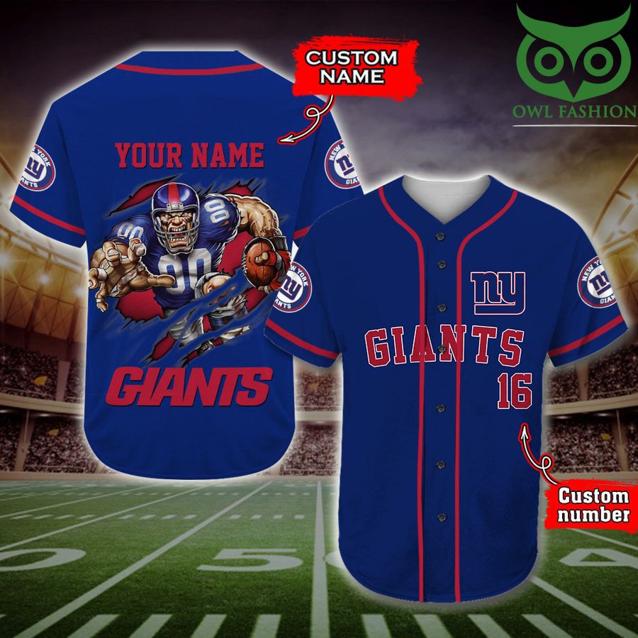 New York Giants Baseball Jersey NFL Custom Name Number 