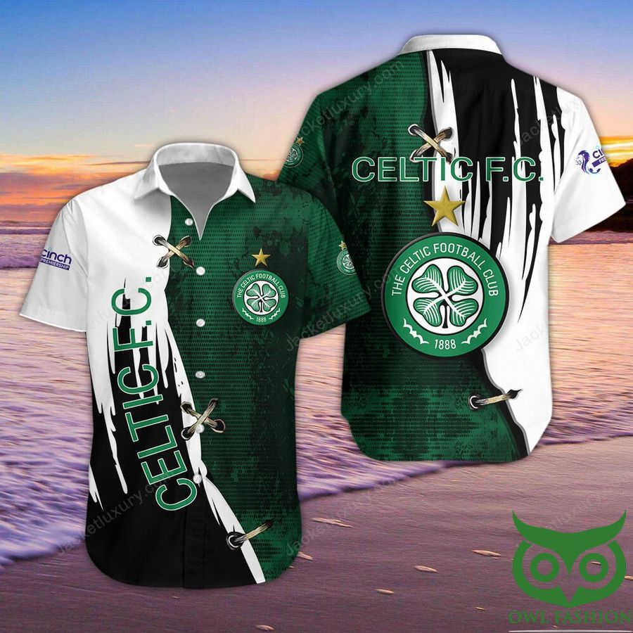 Celtic F.C. Dark Green Black Hawaiian Shirt