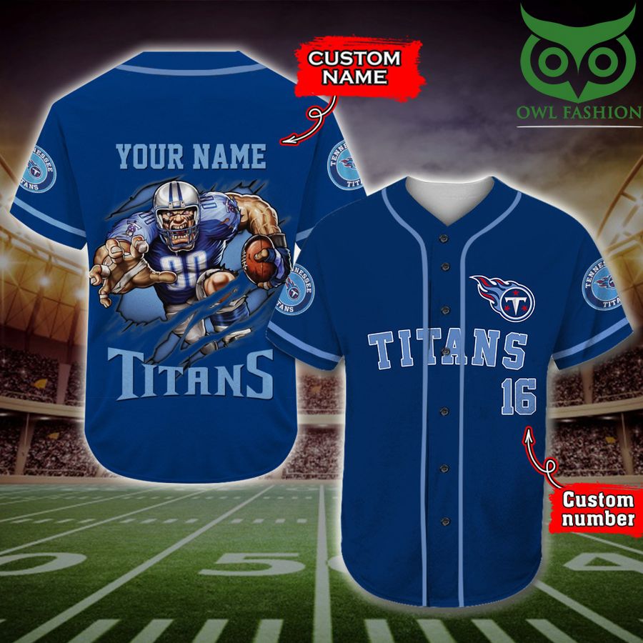 Tennessee Titans Baseball Jersey NFL Custom Name Number 