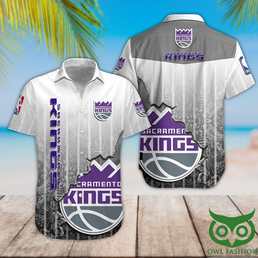 Sacramento Kings Gray Hawaiian Shirt