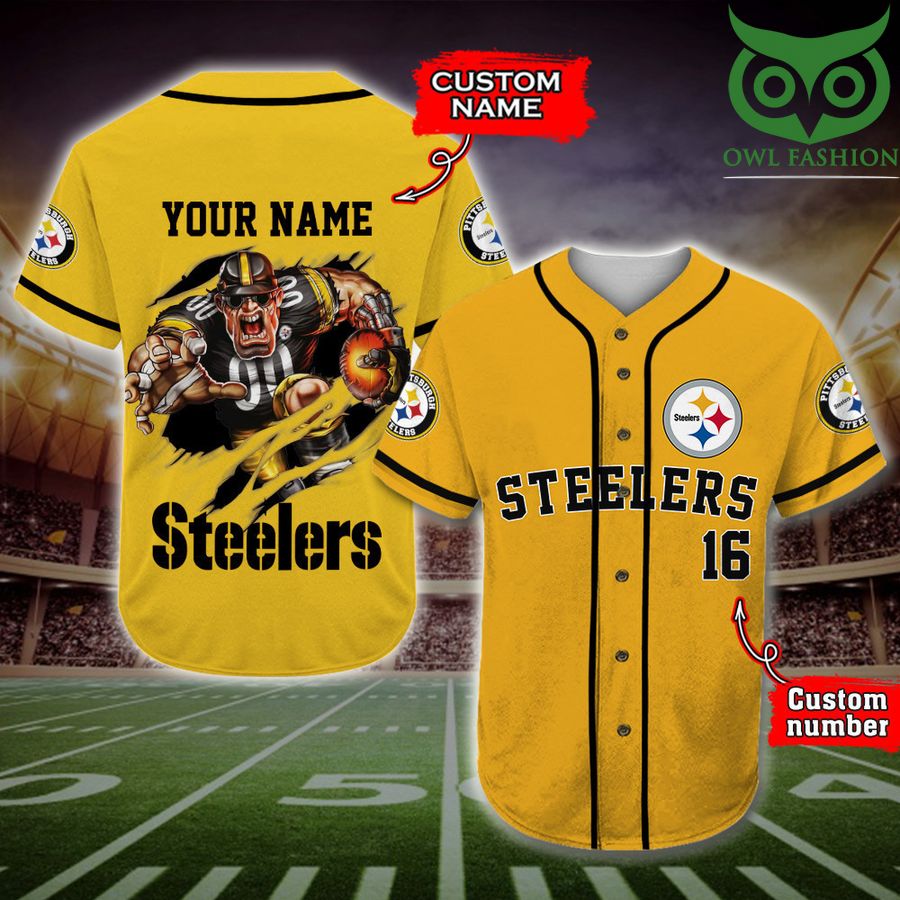 Pittsburgh Steelers Baseball Jersey NFL Custom Name Number 