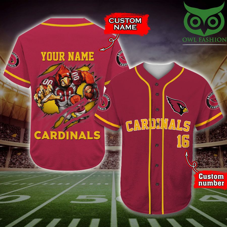 Arizona Cardinals Baseball Jersey NFL Custom Name Number 