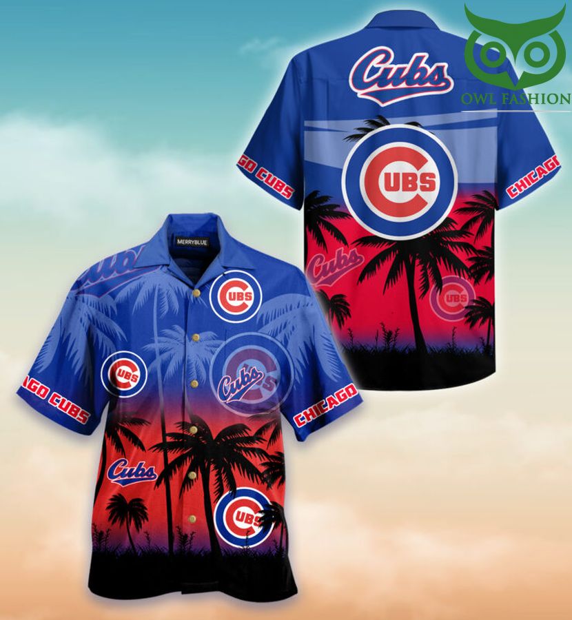 MLB Chicago Cubs ocean dawn sea palm Hawaiian shirt