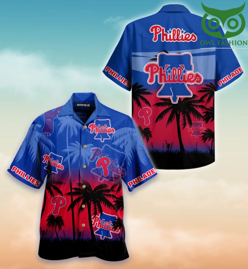 MLB Philadelphia Phillies ocean dawn sea palm Hawaiian shirt