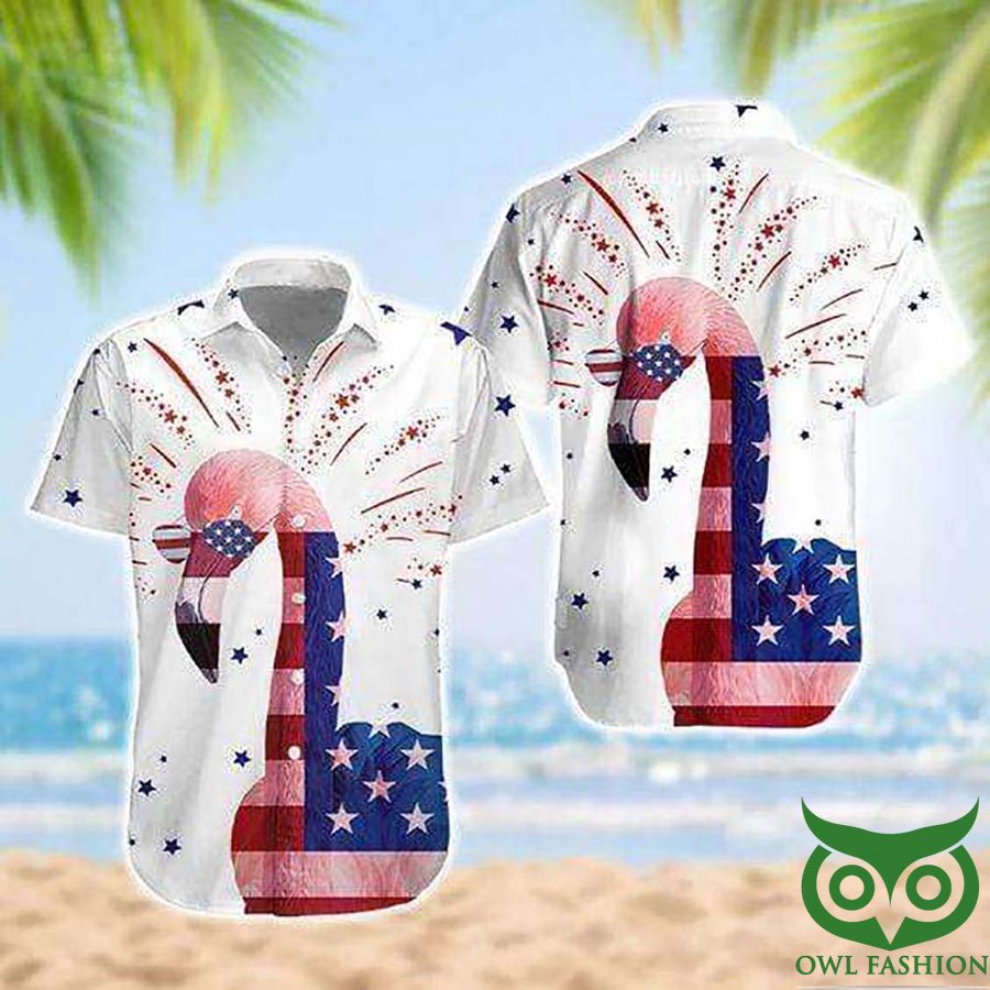 4th of July Flamingo Hawaiian Shirt